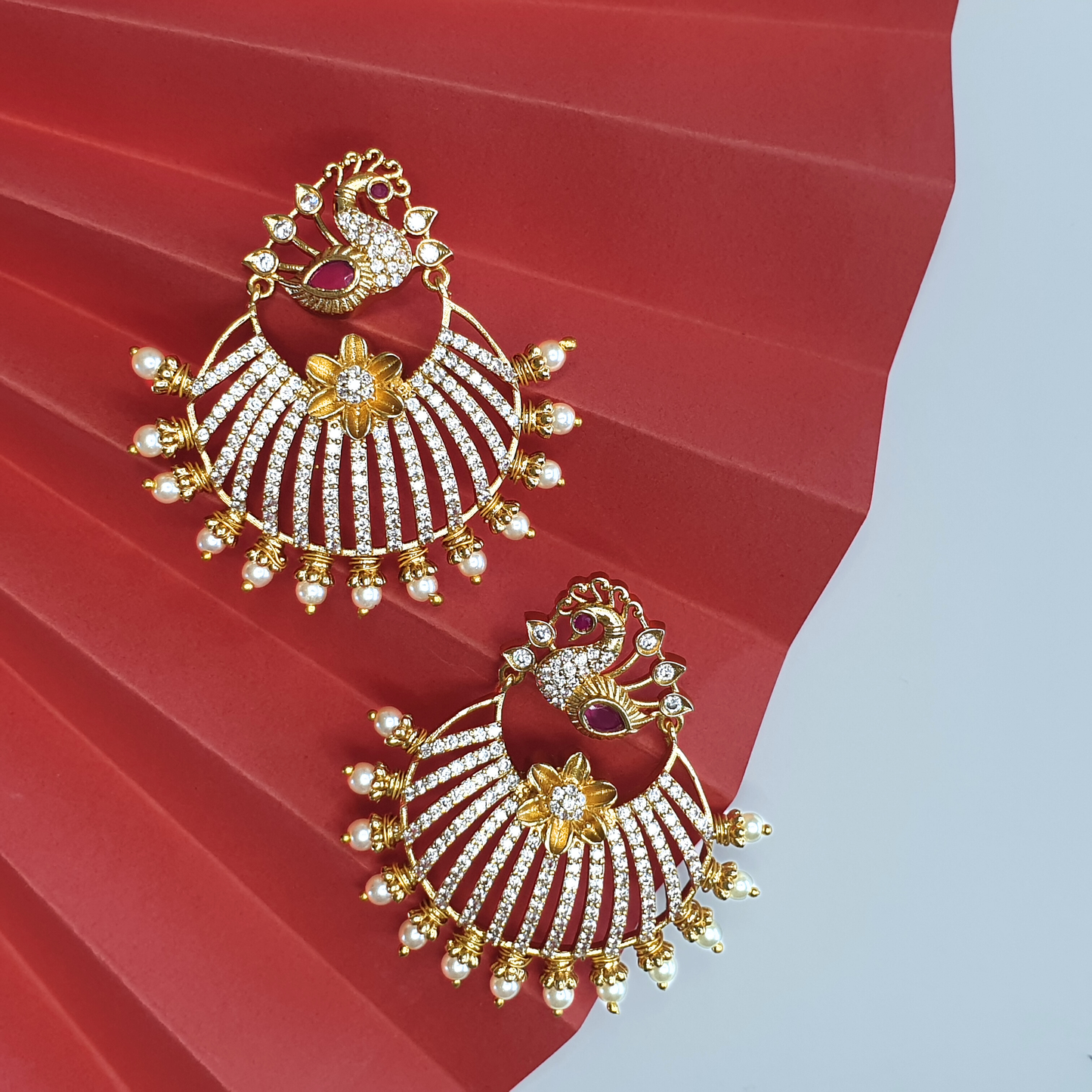 Ruby Cubic Zirconia Earrings