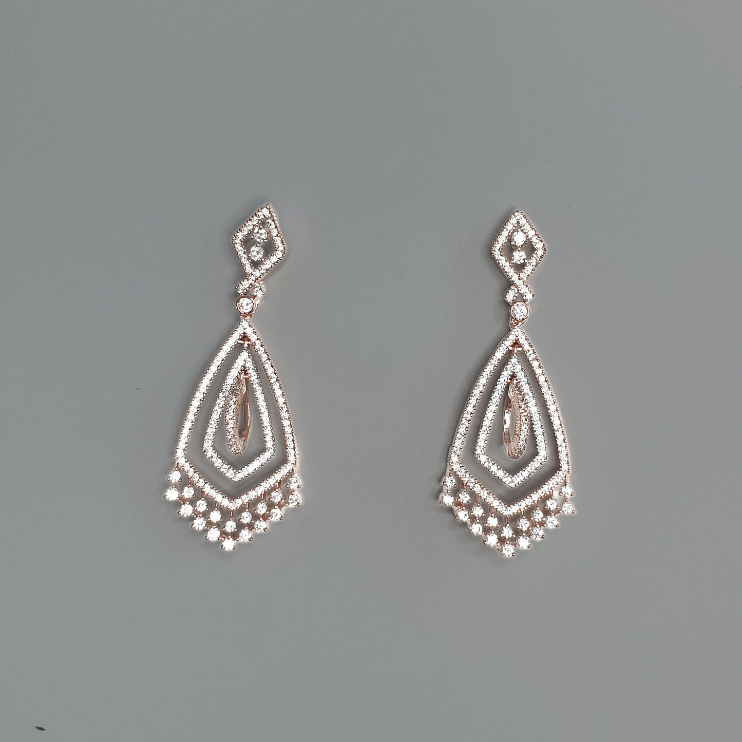 Rose Rhodium Cubic Zirconia Earring