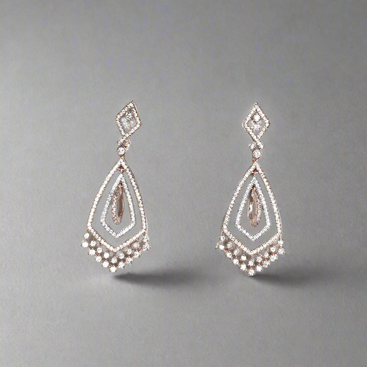 Rose Rhodium Cubic Zirconia Earring