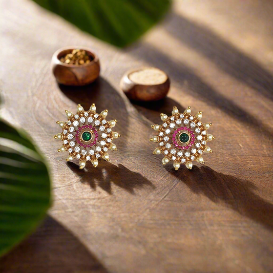 Ruby Green Stud Earrings