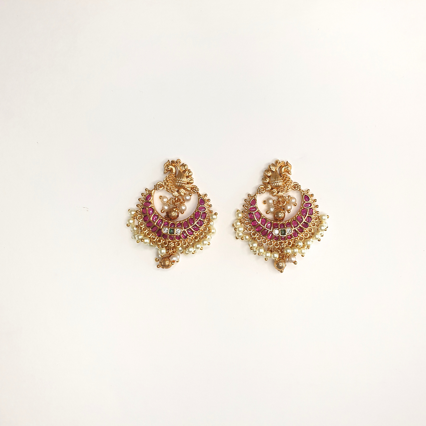 Indian Ruby Green Earrings