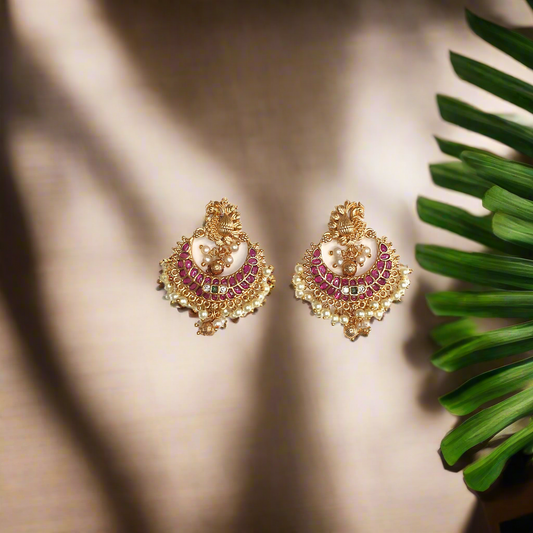 Indian Ruby Green Earrings