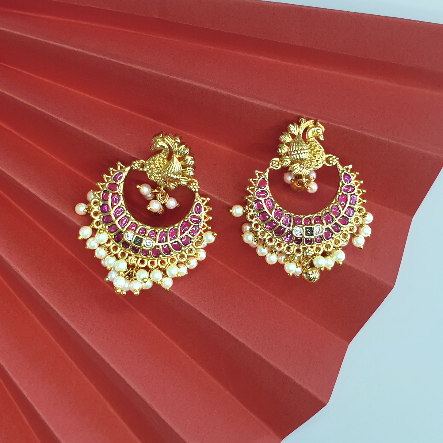 Indian Ruby Green Earrings