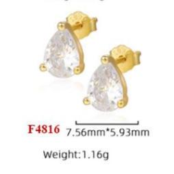 Silver Waterdrop Cubic Zirconia Stud Earrings - Sterling Silver